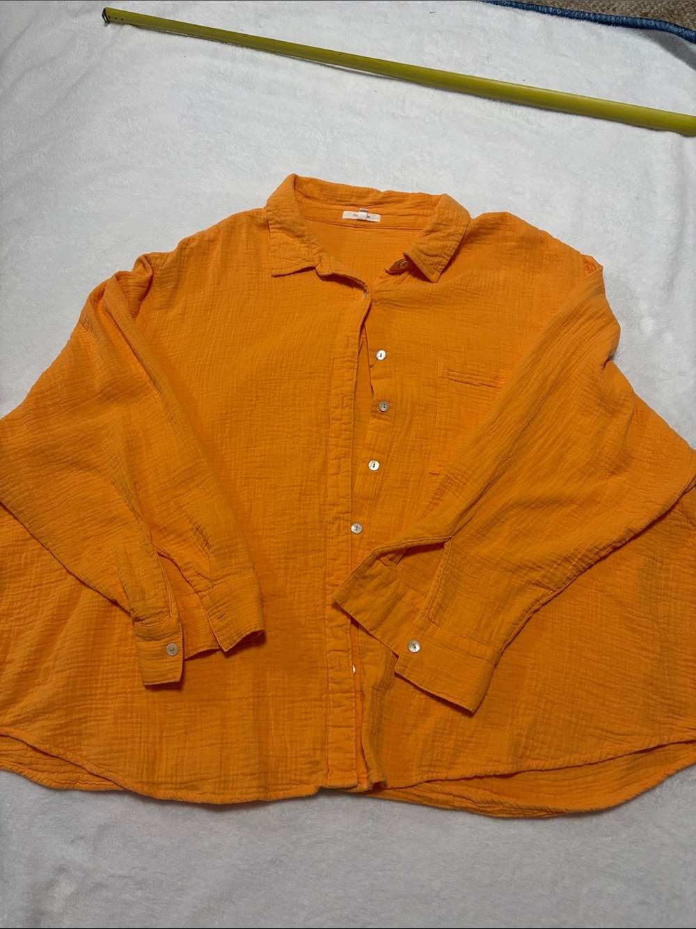 Maurices Orange Button-Down Textured Women's Shirt